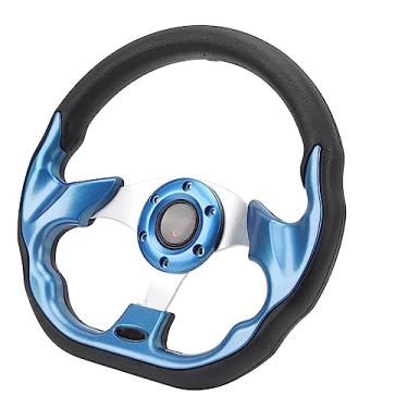 Imagem de aqxreight Volante de Carrinho de 12,5 Polegadas Substituição do Volante Com 6 Furos para E-Z-TXT e RXV Direção Azul Ergonômico Ele é Legal Fornece Couro Emocionante Perfeitamente Com o Ele é Coberto