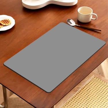 Imagem de Tapete de café, tapete de secagem de pratos para balcão de cozinha, 61 cm x 40.6 cm super absorvente almofada de secagem de pratos com borracha antiderrapante, tapete de barra para esconder manchas