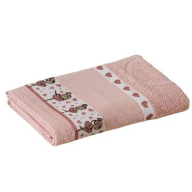 Imagem de Toalha de Banho KazzaVip Infantil 100% Algodão Jacquard Barra para Bor