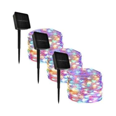 Imagem de Luzes De Fada LED Solares À Prova d'Água Para Exterior, 4 Peças, Cordã