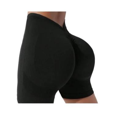 Imagem de Shorts De Yoga Sem Costura De Cintura Alta Com Efeito Modelador E Leva