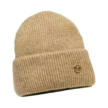 Imagem de Gorro Feminino Quente De Lã De Coelho, Touca De Inverno Macia De Tricô