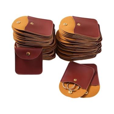 Imagem de Sacos De Embalagem De Joias Em Couro PU 50pcs Sacos De Presente Para C