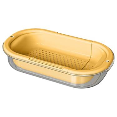 Imagem de Coador sobre a pia | Coador de macarrão de cozinha | Escorredor de frutas multifuncional para lavagem de vegetais, preparação de salada, enxágue de frutas silvestres para trailers, acampamento, pia de