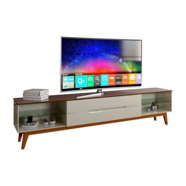 Imagem de Rack Para Tv Limit 1.8 Off White Com Freijó - Moveisaqui