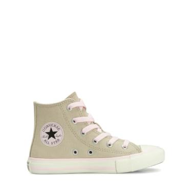 Imagem de Tênis Converse Chuck Taylor All Star Side Zip Canvas+1 Juvenil Cano Alto (Bege/Rosa, BR, Criança de 9 a 12 anos, Numérico, 29)