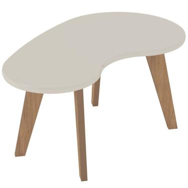 Imagem de Mesa De Centro Orgânica Com Bordas Boleadas Off White carvalho