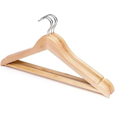 Imagem de Kit 3 Cabides De Madeira 44x22,5cm