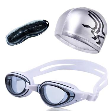 Imagem de Kit Óculos Touca e Estojo para Natação Adulto Proteção UV - Hero Band,