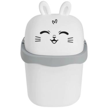 Imagem de Lixeira Pequena de Mesa Animal Na Cor Branco Coelho de 1,5 Litros Coe01 Keita Lixeira 1,5 L Co