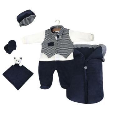 Imagem de Kit saída de maternidade para bebe menino e menina com saco de dormir 