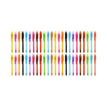 Imagem de Conjunto De Canetas Mágicas Com Luz UV Roxa 12 36 96 Peças Tinta Invis