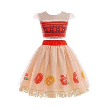 Imagem de Vestido Infantil de Princesa Moana - Fantasia para Festa e Cosplay, 15