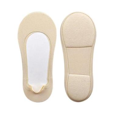 Imagem de Meias Invisíveis Femininas Antiderrapantes De Cano Baixo Com Palmilhas