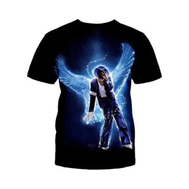 Imagem de Camiseta Masculina Retrô Michael Jackson Hip-Hop Verão Casual Harajuku