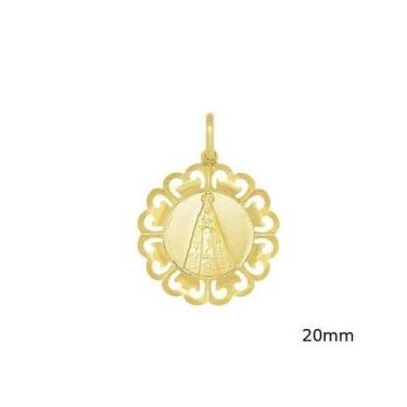 Imagem de Pingente Com Borda Vazada N.Sra - Brilhante Folheados