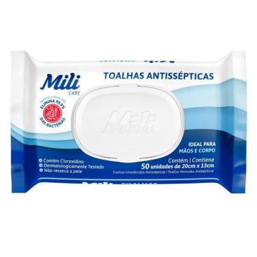 Imagem de Lenço Umedecido Ou Toalhas Antissépticas Mili 5 Pacotes C- 50 (total: 250 Toalhas)