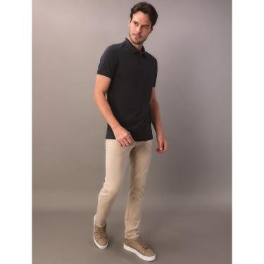 Imagem de Camisa Polo Masculina Básica Sem Friso Calvin Klein - Azul Marinho-Masculino