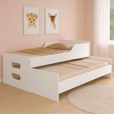 Imagem de Bicama Solteiro 100% MDF Super Reforçada Com Cama Auxiliar Embutida Id