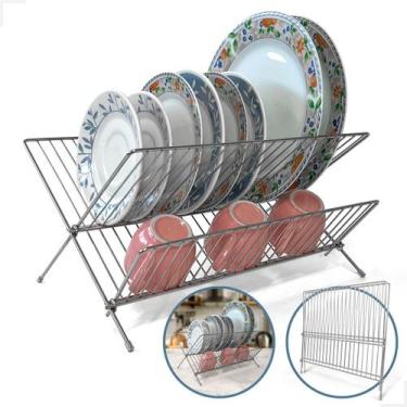 Imagem de Escorredor De Pratos Dobrável Cromado - Coisa di mae Plug lar