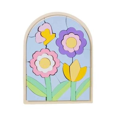 Imagem de Quebra-Cabeça De Madeira Montessori Arco-Íris, Jogo Sensorial 3D Para 