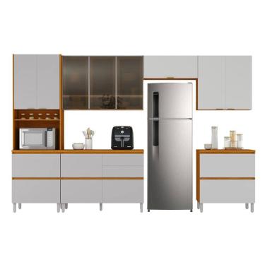 Imagem de Armário De Cozinha Completa 11 Portas 6 Gavetas Lais Madeirado/Fendi