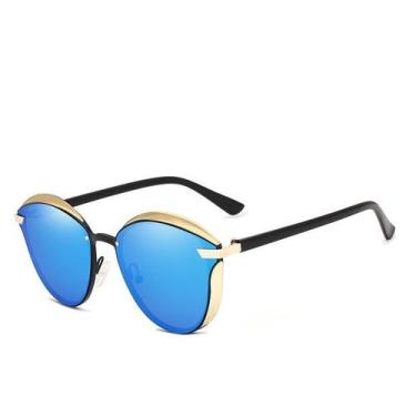 Imagem de Óculos De Sol Vinkin Feminino Polarizado UV400 Luxuoso, Azul