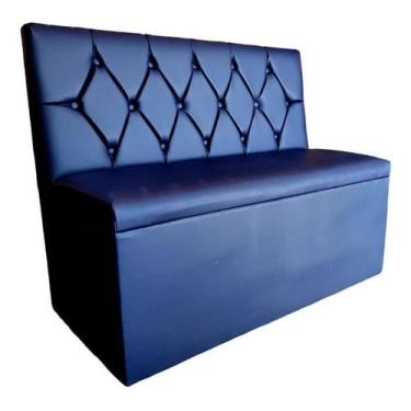 Imagem de Poltrona sofa booth 1,10 capitone a mão azul marinho sku_237 - O REI D