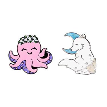 Imagem de Pins De Metal Sestini Studio - Polvo E Raposa