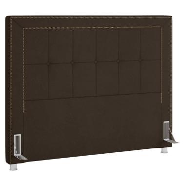 Imagem de Cabeceira Cama Box Casal Queen 160cm Paolla P02 Veludo Marrom - Mpozenato
