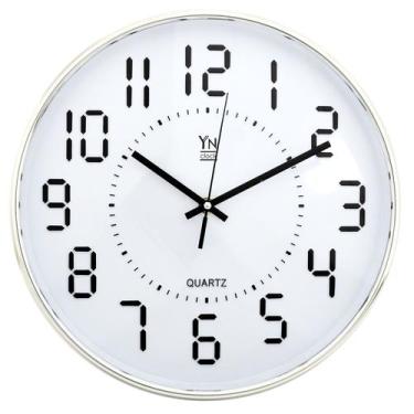 Imagem de Relógio De Parede Decorativo Quartzo 30cm Números Grandes - YN Clock