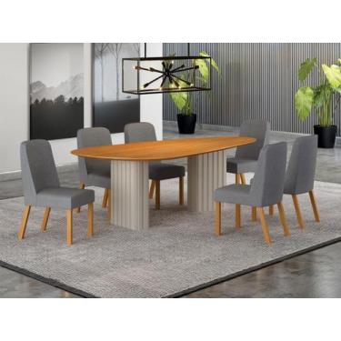 Imagem de Conjunto jantar 6 cadeiras maciça 2x1 Iza - Arbo Design