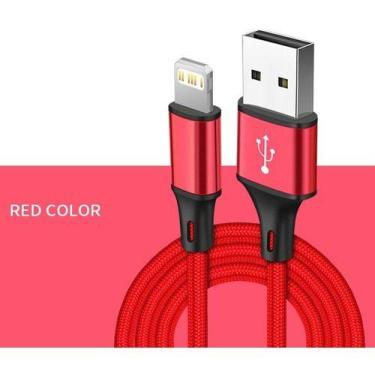Imagem de Cabo Usb Compatível IPhone 5 6 7 8 Plus S X Xr Xs 11pro - Nohon, Verme