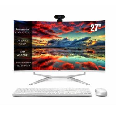 Imagem de Computador All in One Aitek 27 Curvo Full HD i5 16GB 512GB com Teclado