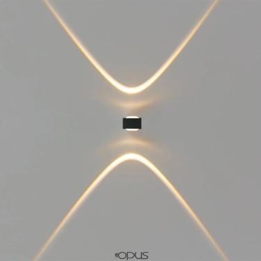 Imagem de Arandela de Sobrepor Sob Arc 2X1W 3000K Fluxo Luminoso 200LM IP54 Preto Opus Led