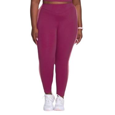 Imagem de Calça Legging Selene Com Recorte Plus Size Feminina - Rosa X3-Feminino