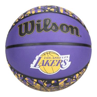 Imagem de Bola de Basquete Wilson NBA Los Angeles Lakers Graffiti, Azul, Único
