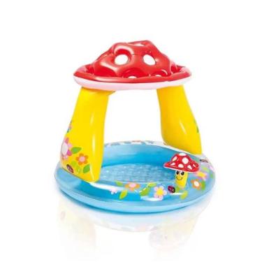 Imagem de Piscina Inflável Infantil Intex Bebê Cogumelo Divertido 45L, Colorido