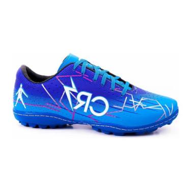 Imagem de Chuteira Crz Futebol Society Grama Sintética profissional, Azul, 35