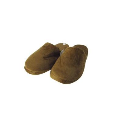 Imagem de Pantufa adulto de poliéster lisa - Quero Presentear, Marrom 34, 35