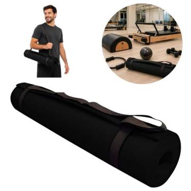 Imagem de 5 Tapetes Yoga EVA 170x60cm de Academia P/ Pilates Preto - Maxtatame