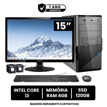 Imagem de Computador Completo Intel Core I3 4gb Ssd 120gb Monitor Led 15" Hdmi -