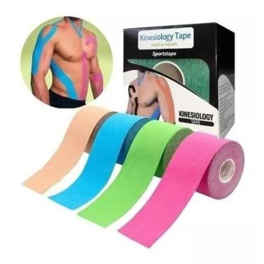 Imagem de Bandagem Elástica Funcional Fita Kinesio Tape Adesiva Dor 5m - SPORTST