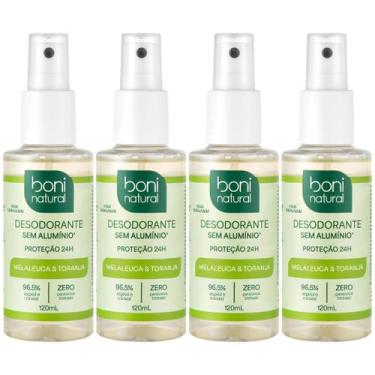 Imagem de Kit 4 Desodorante Spray Boni Natural Melaleuca Toranja Sem Aluminio Ve