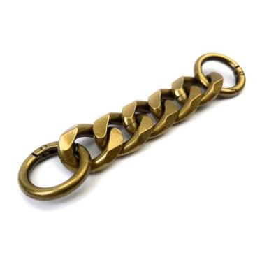 Imagem de VersaKits Corrente cubana grossa charmosa alça de bolsa de alumínio extensor acessório corrente bronze 20 cm decoração calça corrente corrente corrente de sapato corrente coleira de cachorro corrente