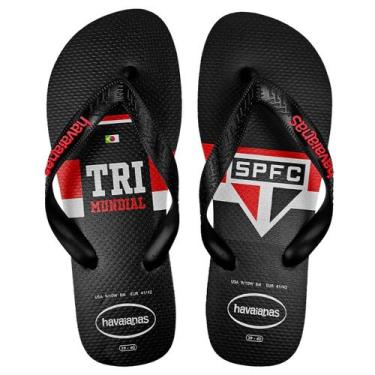 Imagem de Chinelo Havaianas São Paulo Preto Top Times Estilo Original Cor:PretoT