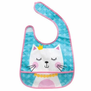 Imagem de Babador Infantil Impermeável com Bolso - Animal Fun - Gatinha - Buba -