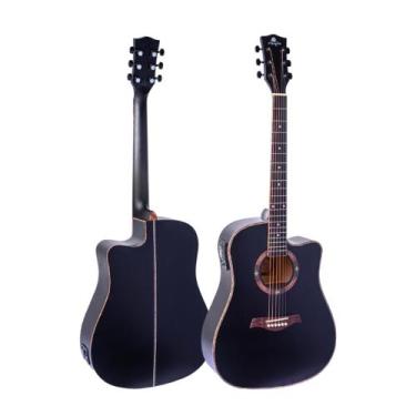 Imagem de VIOLAO Marques IMP FOLK ACO PRETO FOSCO CUTAWAY ATIVO A08 - MARQUÊS
