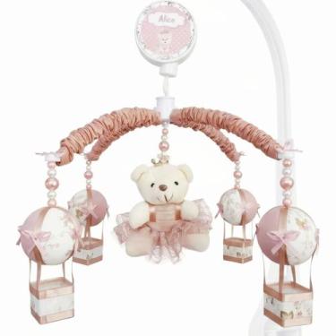 Imagem de Mobile Para Berço Musical Giratório Princesa Balão Rosé - Le-Leão Arti