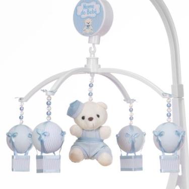 Imagem de Mobile Para Berço Musical Giratório Urso Balão Azul Bebe - Le-Leão Art